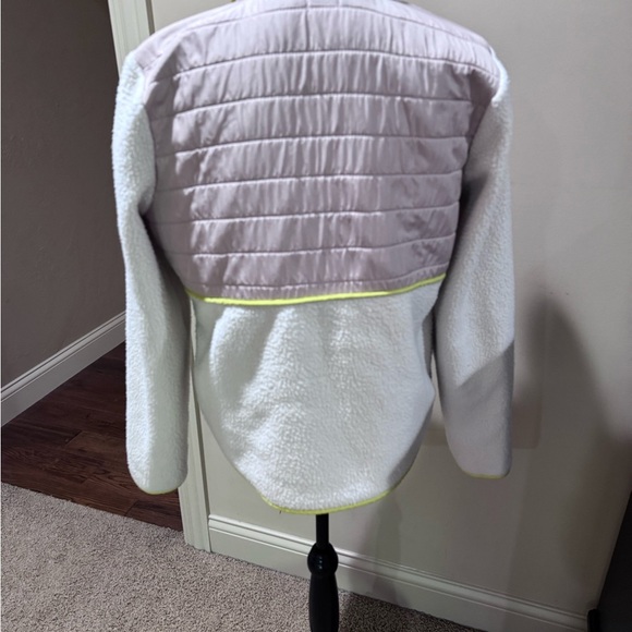 Faherty Cream and Pink Sherpa Fleece with Yellow Trim - Picture 7 of 12